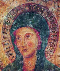 Particolare del volto della Madonna del Divino Amore